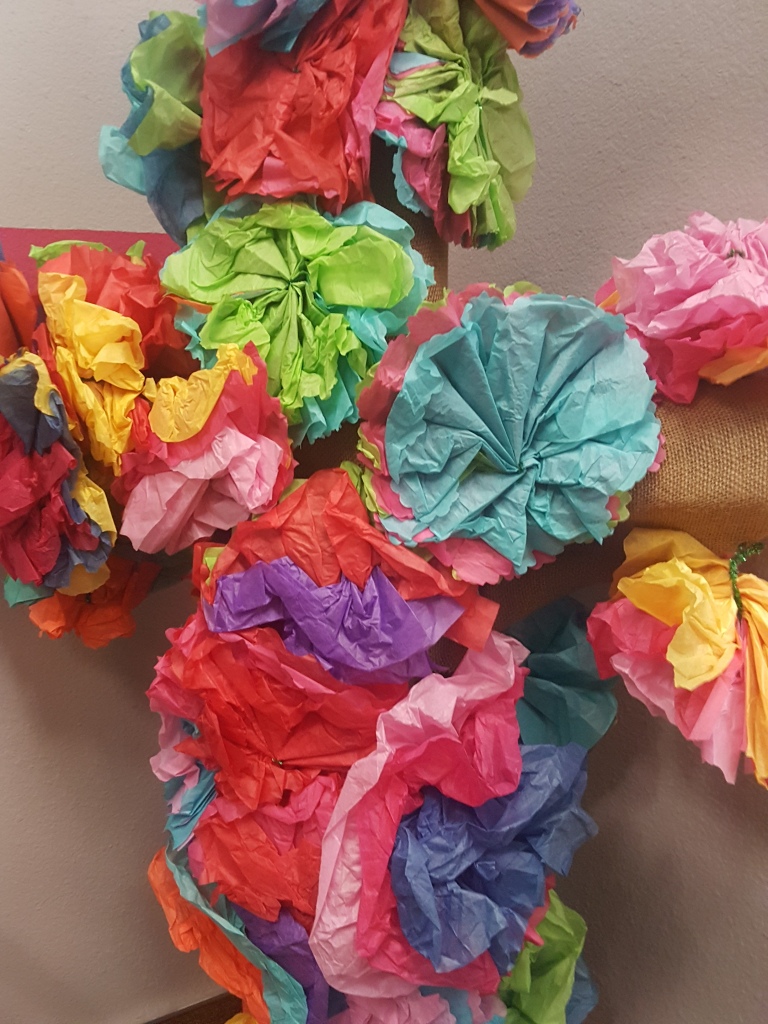 Image of pinata style cross, but the cross didn't break!
